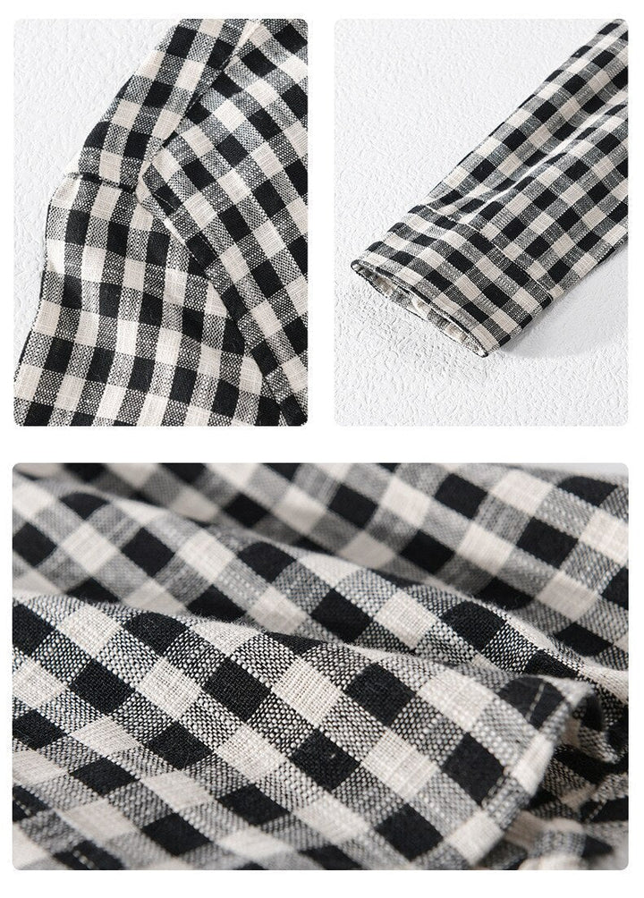 Chemise décontractée à carreaux 100 % coton