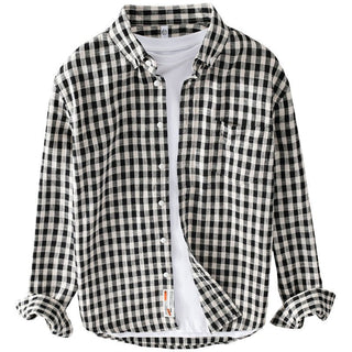 Chemise décontractée à carreaux 100 % coton