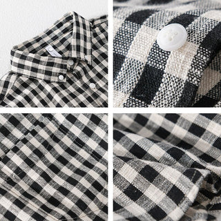 Chemise décontractée à carreaux 100 % coton