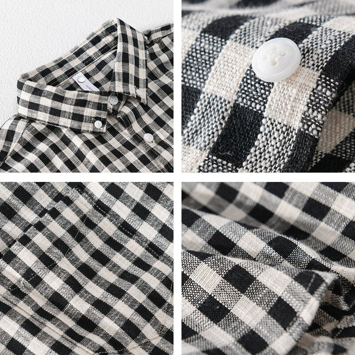 Chemise décontractée à carreaux 100 % coton