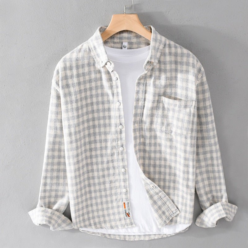 Chemise décontractée à carreaux 100 % coton