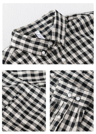 Chemise décontractée à carreaux 100 % coton