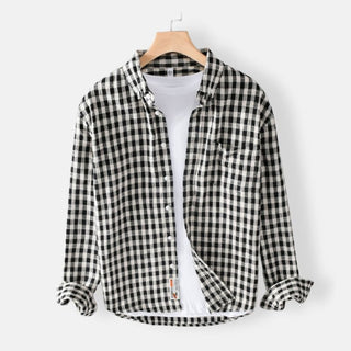 Chemise décontractée à carreaux 100 % coton