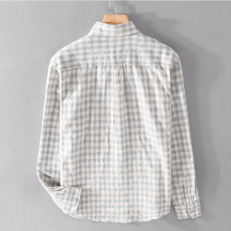 Chemise décontractée à carreaux 100 % coton