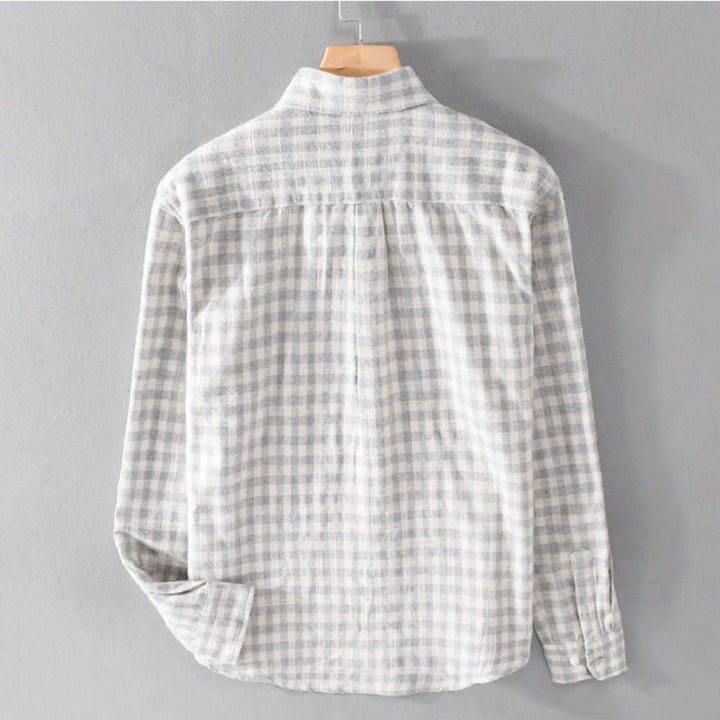 Chemise décontractée à carreaux 100 % coton