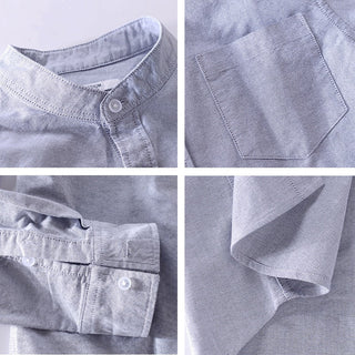 Chemise décontractée en pur coton à manches longues