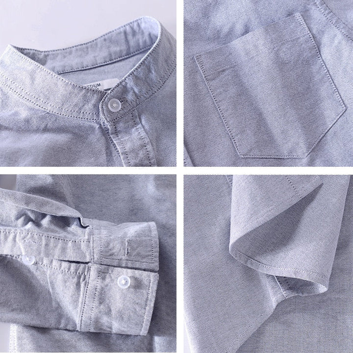Chemise décontractée en pur coton à manches longues
