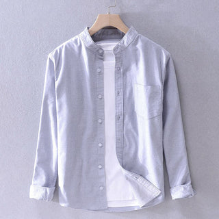Chemise décontractée en pur coton à manches longues