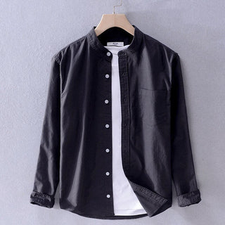 Chemise décontractée en pur coton à manches longues