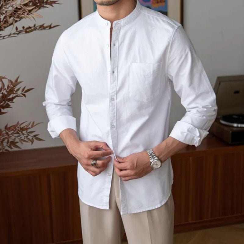 Chemise décontractée en pur coton à manches longues