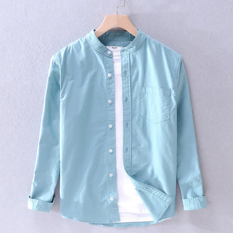 Chemise décontractée en pur coton à manches longues