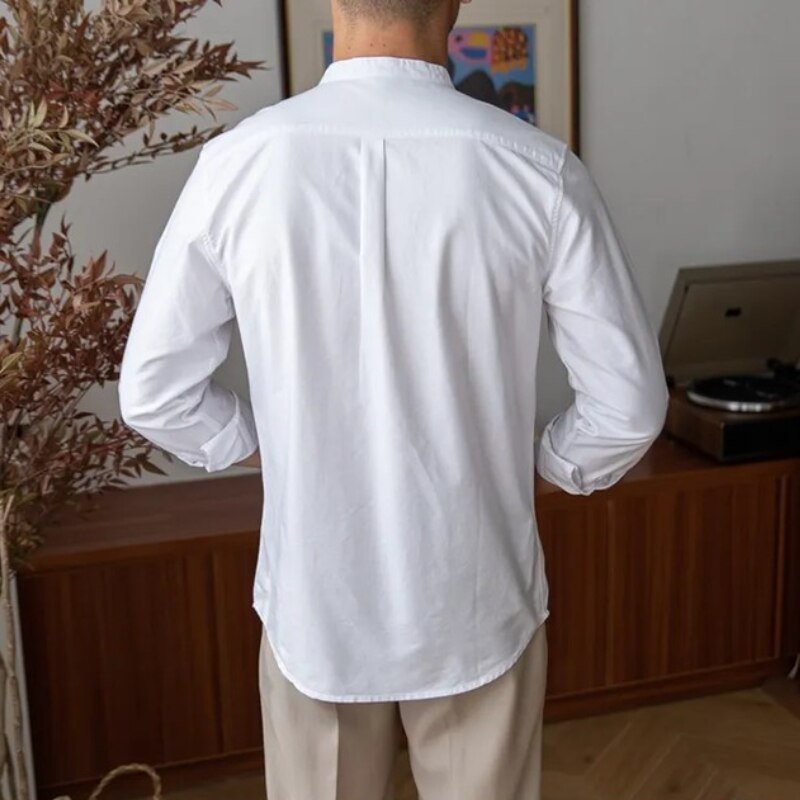 Chemise décontractée en pur coton à manches longues