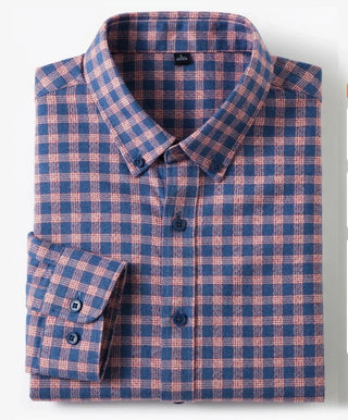 Chemise business à carreaux et manches longues