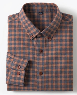 Chemise business à carreaux et manches longues