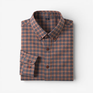 Chemise business à carreaux et manches longues