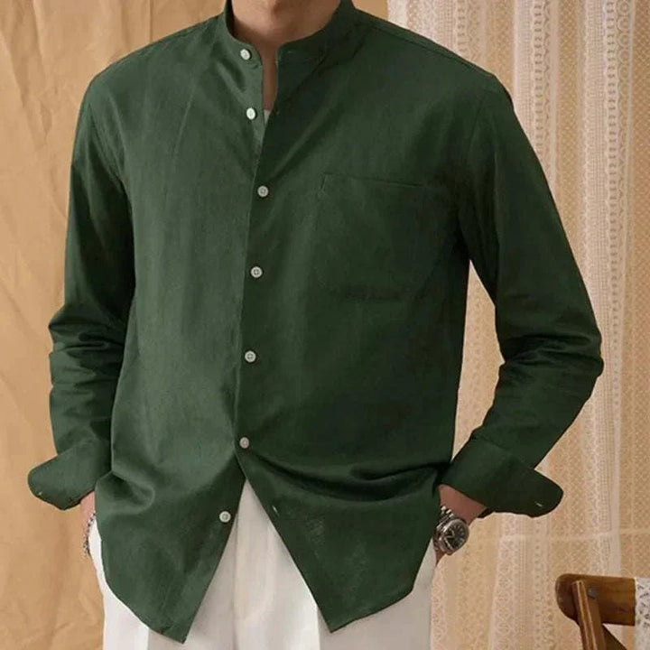 Chemise en coton et lin à manches longues