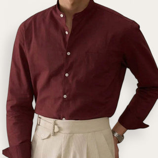 Chemise en coton et lin à manches longues