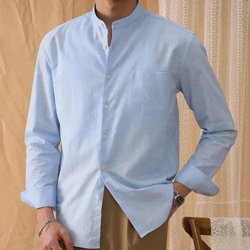 Chemise en coton et lin à manches longues