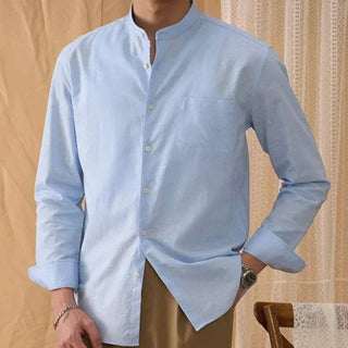 Chemise en coton et lin à manches longues