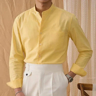 Chemise en coton et lin à manches longues