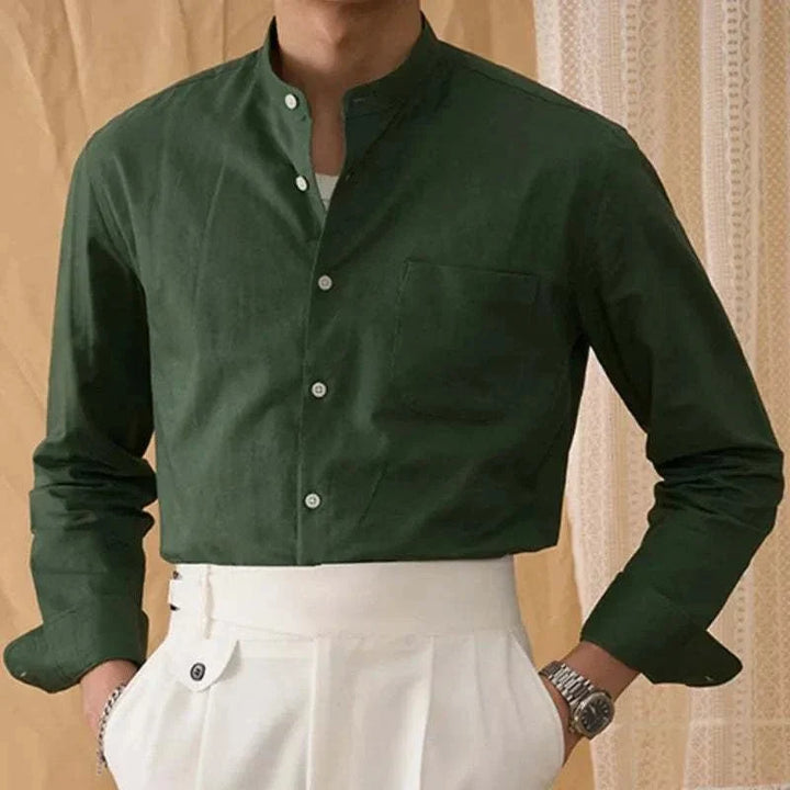 Chemise en coton et lin à manches longues