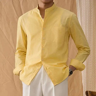 Chemise en coton et lin à manches longues