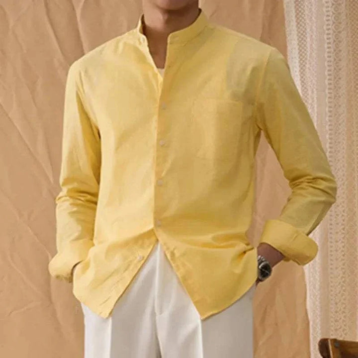 Chemise en coton et lin à manches longues