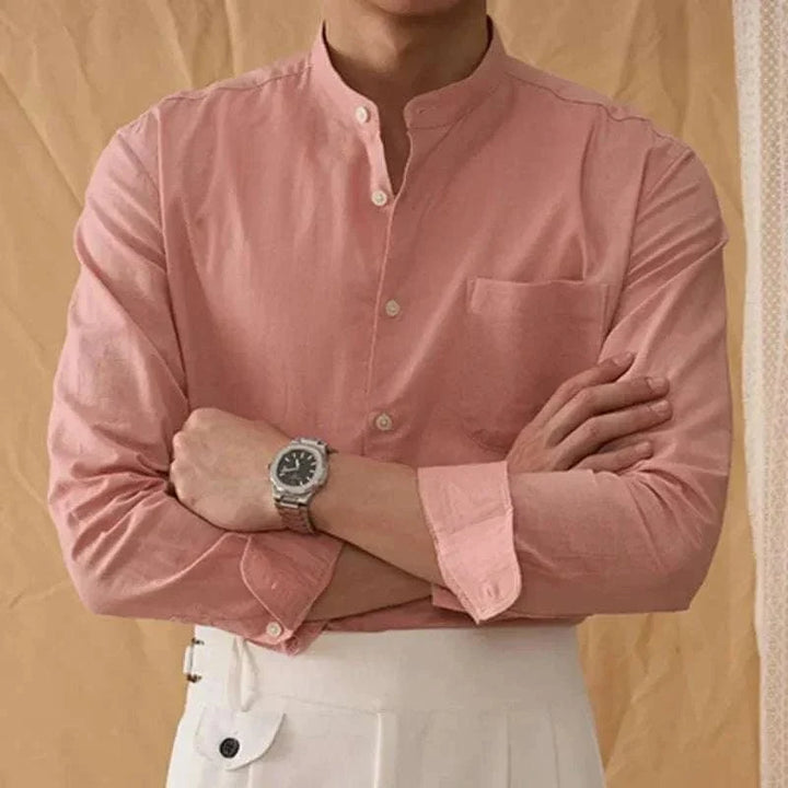 Chemise en coton et lin à manches longues