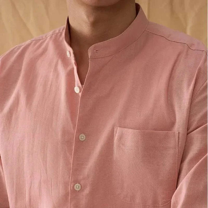 Chemise en coton et lin à manches longues