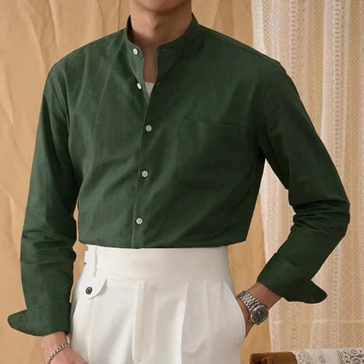 Chemise en coton et lin à manches longues