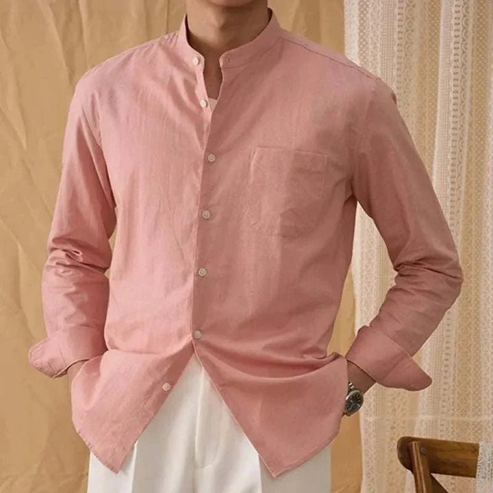 Chemise en coton et lin à manches longues
