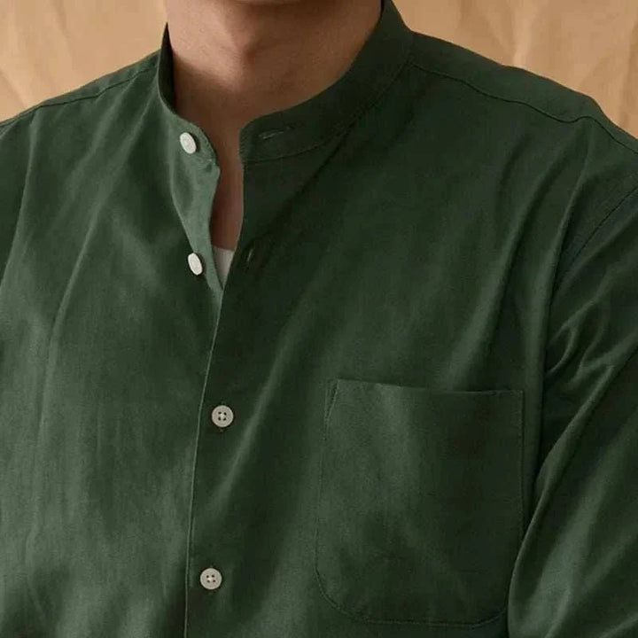Chemise en coton et lin à manches longues