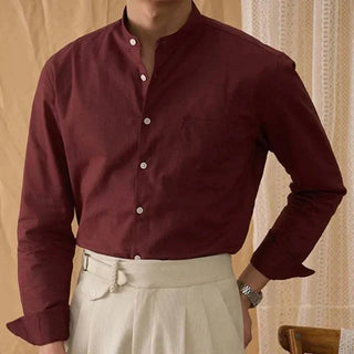 Chemise en coton et lin à manches longues