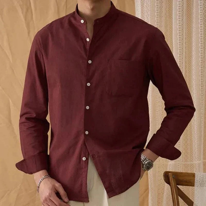 Chemise en coton et lin à manches longues