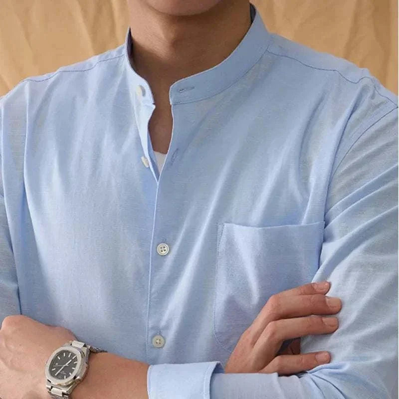 Chemise en coton et lin à manches longues