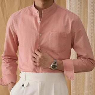 Chemise en coton et lin à manches longues