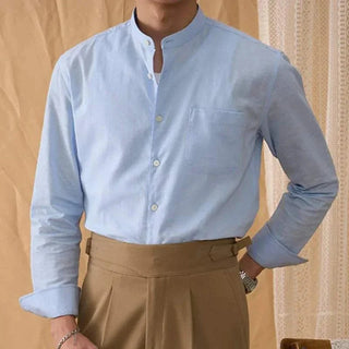 Chemise en coton et lin à manches longues