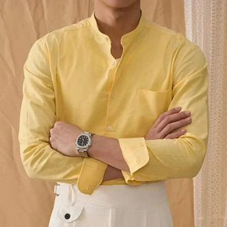 Chemise en coton et lin à manches longues