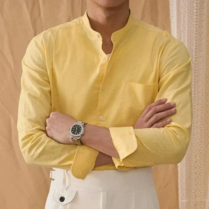 Chemise en coton et lin à manches longues