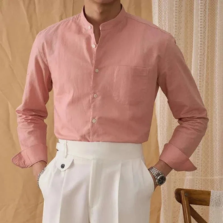 Chemise en coton et lin à manches longues