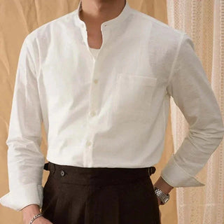 Chemise en coton et lin à manches longues