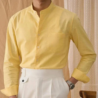 Chemise en coton et lin à manches longues