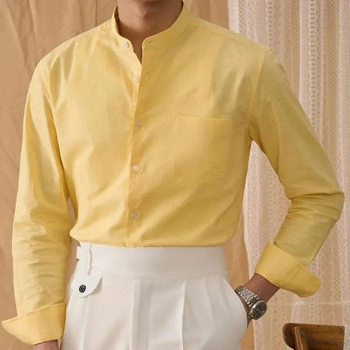 Chemise en coton et lin à manches longues