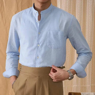 Chemise en coton et lin à manches longues