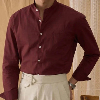 Chemise en coton et lin à manches longues
