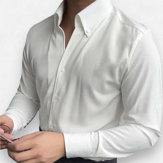 Chemise élégante unie à manches longues