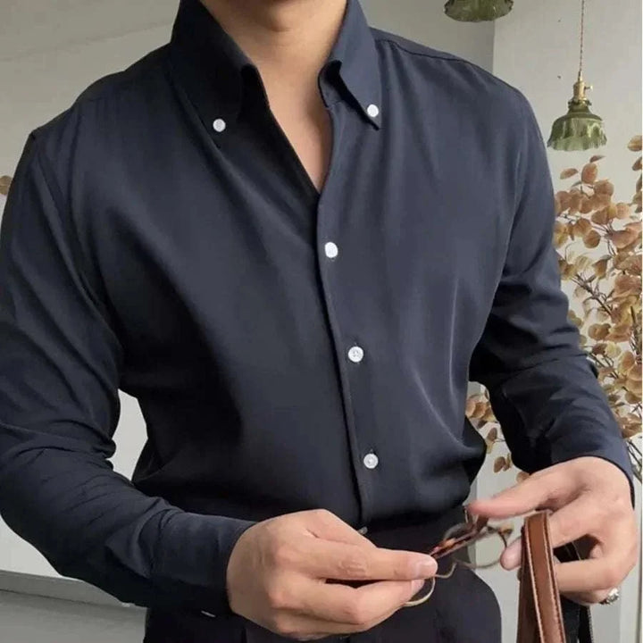 Chemise élégante unie à manches longues