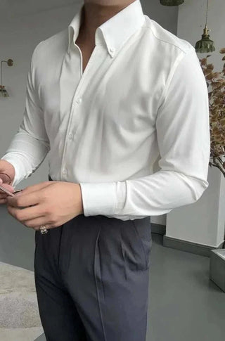 Chemise élégante unie à manches longues