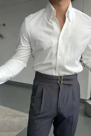 Chemise élégante unie à manches longues