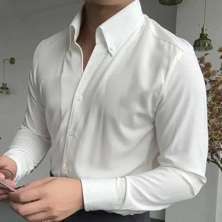 Chemise élégante unie à manches longues